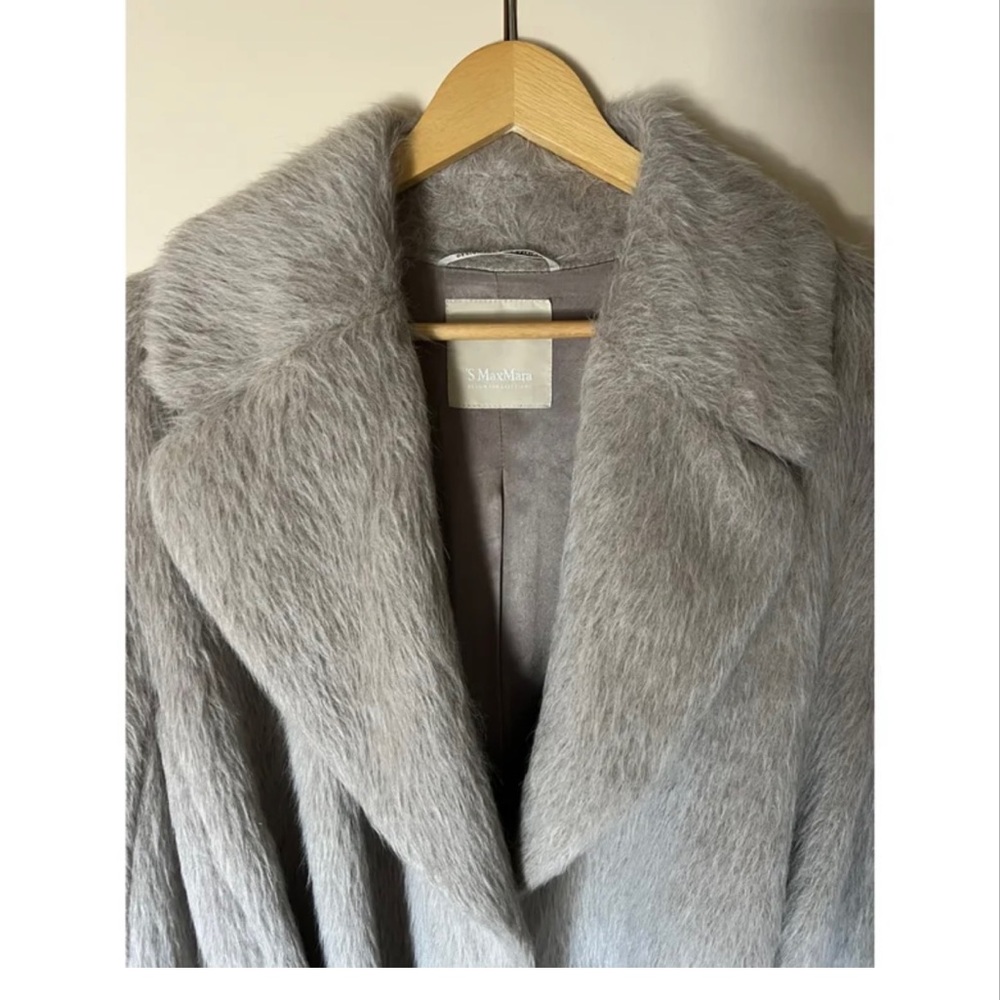 Max mara mohair/alpaca long coat with belt - Picture 2 of 7